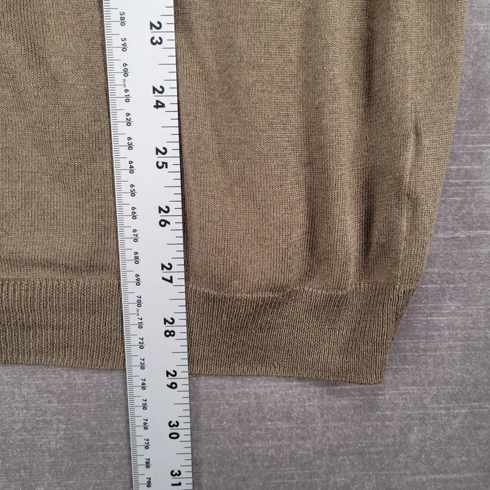 Banana Republic Silk Cashmere Blend Lightweight V-Neck Sweater Olive Green XL‎